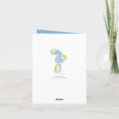 Hippocampe bleu, vert mariage Merci (Dos)