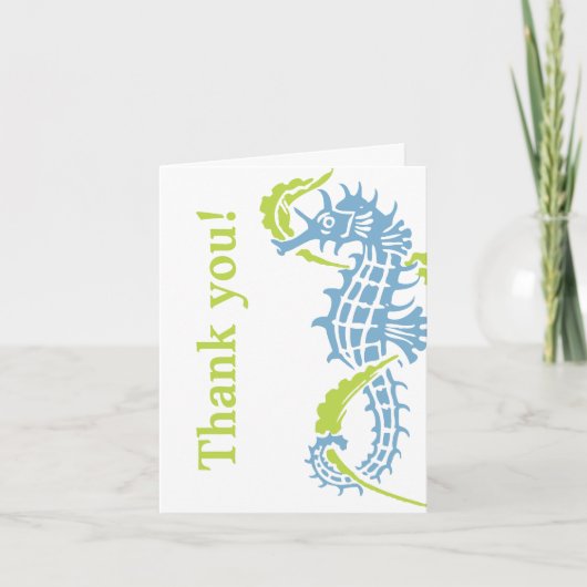 Hippocampe bleu, vert mariage Merci (Devant)