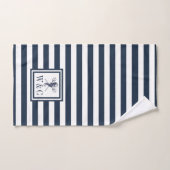 Hippocampe Monogramme Marin Rayure Bleu Marine (Serviette à main)