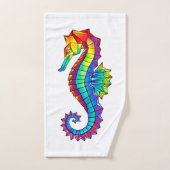 Hippocampe polygonal arc-en-ciel (Serviette à main)