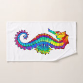 Hippocampe polygonal arc-en-ciel (Serviette à main)