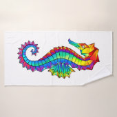 Hippocampe polygonal arc-en-ciel (Serviette de bain)