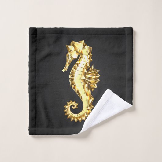 Hippocampe Polygonal Or (Gant de toilette)