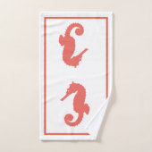 Hippocampes roses de corail côtiers lumineux (Serviette à main)