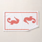Hippocampes roses de corail côtiers lumineux (Serviette à main)