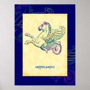Hippocampus Grieks Zee Paard  Kunst Poster