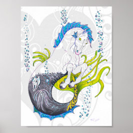 Hippocampus (schedel) met grijs hart poster