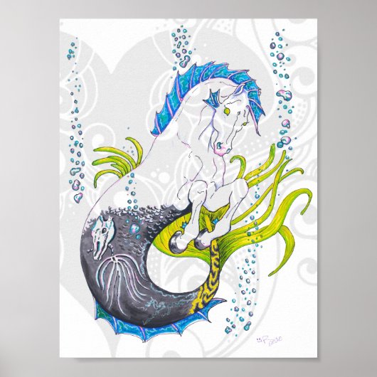 Hippocampus (schedel) met grijs hart poster (Voorkant)
