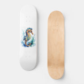 Hippocampus Waterverf Skateboard (Voorkant)