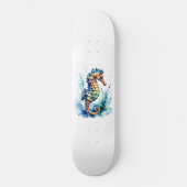 Hippocampus Waterverf Skateboard (Voorkant)