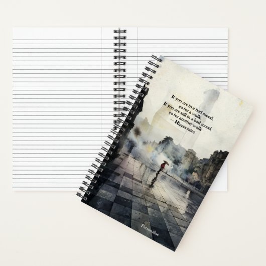 Hippocrates Bad Mood Quote Persoonlijk Stadsdagboe Notitieboek (Binnen)
