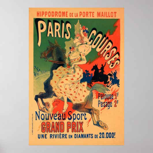 Hippodrome de Porte Maillot, Paris Course  Poster (Voorkant)