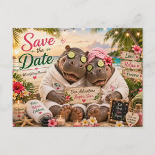 Hippokoepel Tropisch Spa Save the Date Briefkaart
