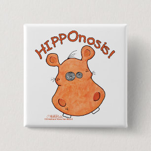 HIPPOnosis! Vierkante Button 5,1 Cm