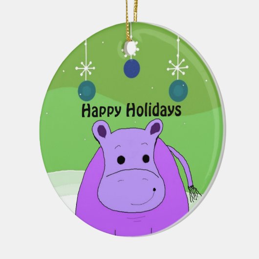 Hippopotame avec décorations de Noël (Gauche)