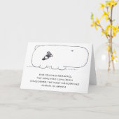 Hippopotame dangereux !  Carte de voeux vierge (Fleur jaune)