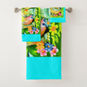 hippopotame et oiseaux aux couleurs vives (En situation)