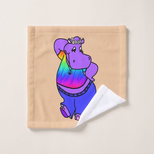 Hippopotame hippie (Gant de toilette)