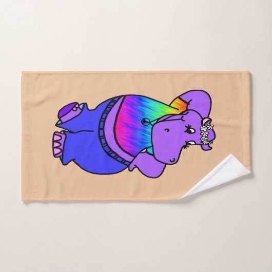 Hippopotame hippie (Serviette à main)