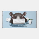 Hippopotame Lotus Blanc Bleu (Clavier et souris)