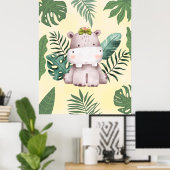 Hippopotame Mignon Décoration de Nurserie Safari J (Bureau à domicile)
