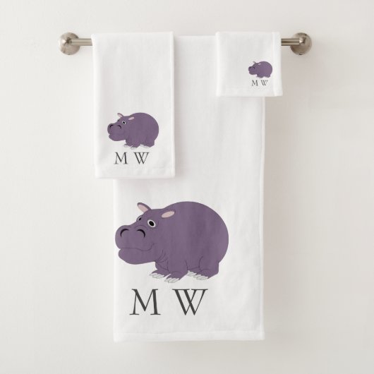 Hippopotame Monogrammé Design (En situation)