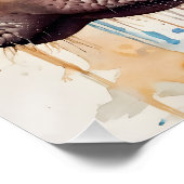 Hippopotame no 1 Poster brillant (Coin)