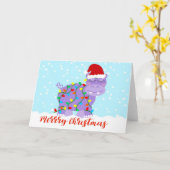 Hippopotame Pour Carte De Noël (Fleur jaune)