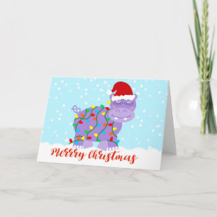 Hippopotame pour carte de Noël