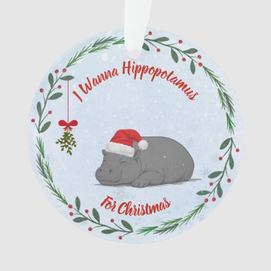 « Hippopotame pour Noël, c'est mon rêve » réglable (devant)