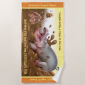 Hippopotames boueux de serviette de plage. Bord (Devant)