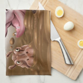 Hippopotames de serviette de thé d'amusement dans (Quart Plié)