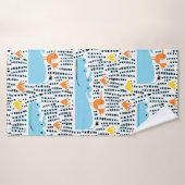 Hippopotames et oiseaux dans le lac sans soudure m (Serviette de bain)