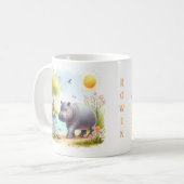 Hippopotamus à l'aquarelle de printemps - Mug pour (Devant gauche)
