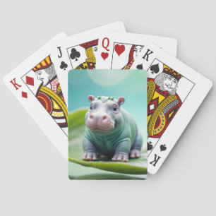 Hippopotamus Animal Fun Miniatuur Maat Fantastisch Pokerkaarten