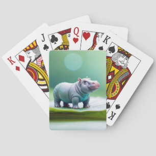 Hippopotamus Animal Fun Miniatuur Maat Fantastisch Pokerkaarten