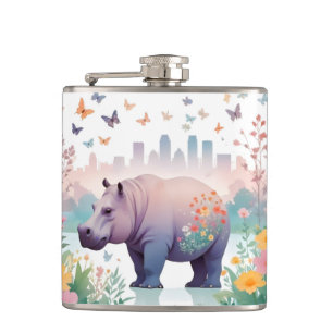 Hippopotamus Animal Natuur Forest City Art Heupfles
