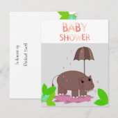 Hippopotamus Baby shower Kaart (Voorkant / Achterkant)
