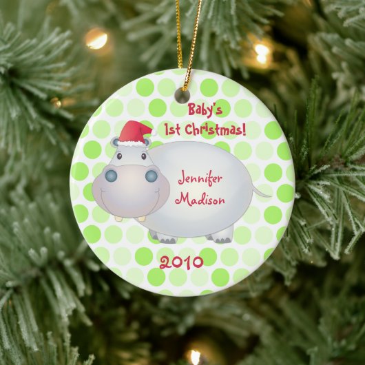 Hippopotamus Babys Eerste Kerstmis Ornament (Boom)