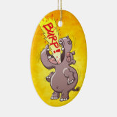 Hippopotamus Burping Louly Keramisch Ornament (Rechts)