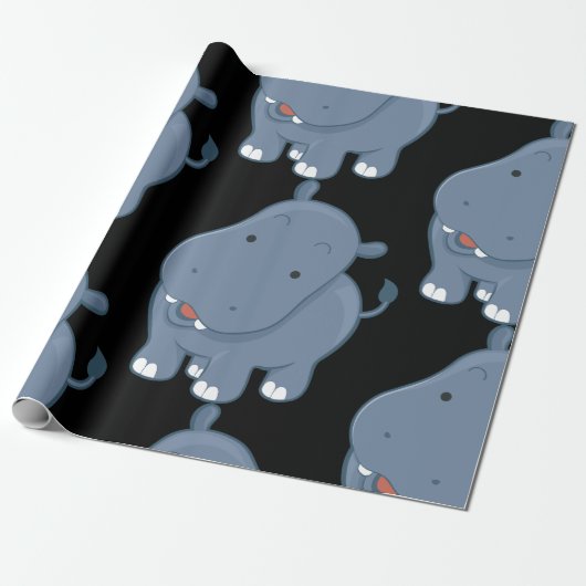 Hippopotamus Cadeaupapier (Uitgerold)