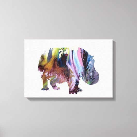 Hippopotamus Canvas Afdruk (Voorkant)