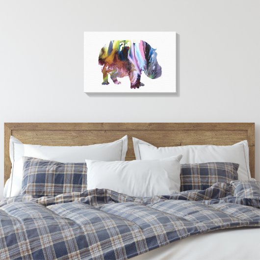 Hippopotamus Canvas Afdruk (Insitu (Slaapkamer))