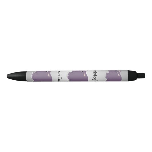 Hippopotamus Design Black Ink Pen (Voorkant)