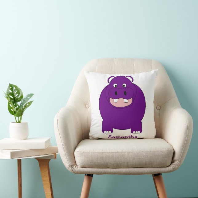 Hippopotamus Design Personalised Kussen (Stoel)