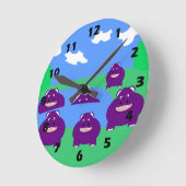 Hippopotamus Design Ronde Klok (Hoek)