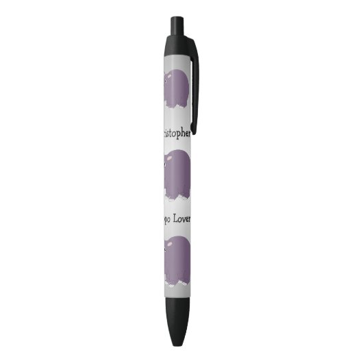 Hippopotamus Design Stylo d'encre noire (Bas (Vertical))