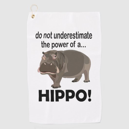 Hippopotamus Dier Grappig Hippo Golfhanddoek (Voorkant)
