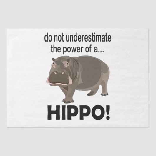 Hippopotamus Dier Grappig Hippo Tissuepapier (Voorkant)