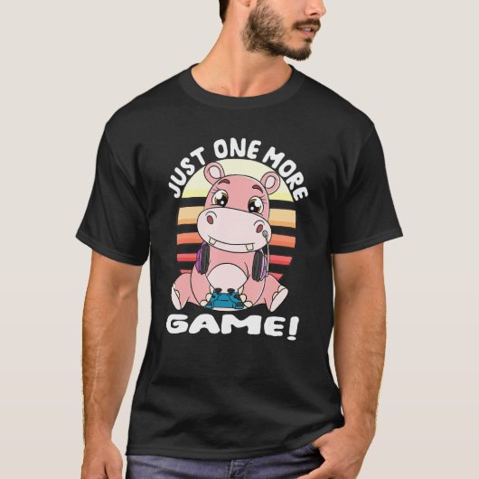 Hippopotamus gamer headset gaming Hippo, slechts é T-shirt (Voorkant)